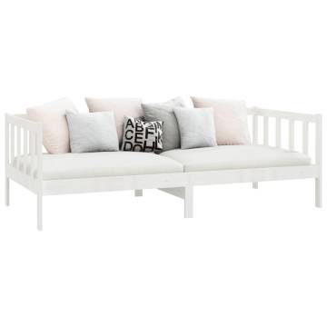 Day Bed White Solid Pinewood 90x200 cm | HipoMarket