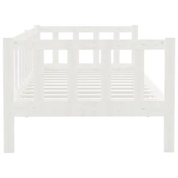 Day Bed White Solid Pinewood 90x200 cm | HipoMarket