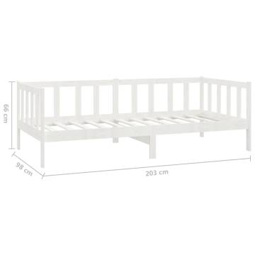 Day Bed White Solid Pinewood 90x200 cm | HipoMarket