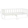 Day Bed White Solid Pinewood 90x200 cm | HipoMarket