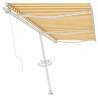 Yellow/White 600x300 cm Freestanding Manual Retractable Awning