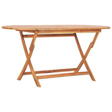 Folding Garden Table 160x80 cm - Solid Teak Wood | HipoMarket