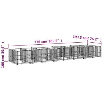 Outdoor Dog Kennel Steel 15.02 m² - Safe & Durable Home