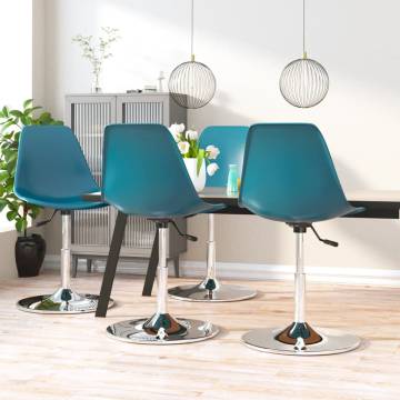 Swivel Dining Chairs 4 pcs Turquoise PP - Stylish & Comfort