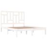 White Solid Wood Pine Bed Frame 140x190 cm | Hipomarket