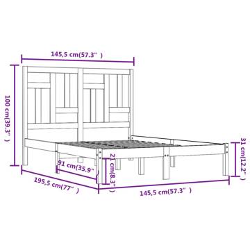 White Solid Wood Pine Bed Frame 140x190 cm | Hipomarket