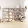 5-Layer Shelves 4 pcs Silver Steel&Engineered Wood Colour silver Size 90 x 90 x 200 cm Quantity in Package 1 Amount 4 