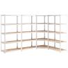 5-Layer Shelves Set - Silver Steel & Engineered Wood Storage