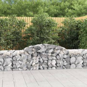 Arched Gabion Baskets - 8 pcs Galvanised Iron Garden Barrier