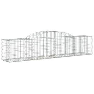 Arched Gabion Baskets - 8 pcs Galvanised Iron Garden Barrier