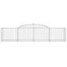 Arched Gabion Baskets - 8 pcs Galvanised Iron Garden Barrier