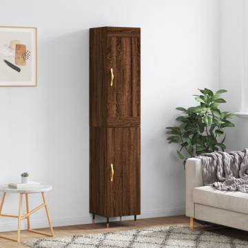 Highboard Brown Oak 34.5x34x180 cm - Stylish Storage Solution