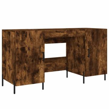 Desk Smoked Oak 140x50x75 cm - Elegant Engineered Wood