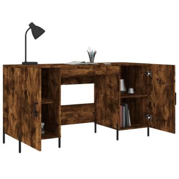 Desk Smoked Oak 140x50x75 cm - Elegant Engineered Wood