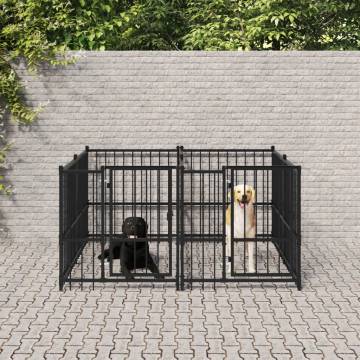 Durable Outdoor Dog Kennel Steel 3.75 m² - Secure & Comfortable