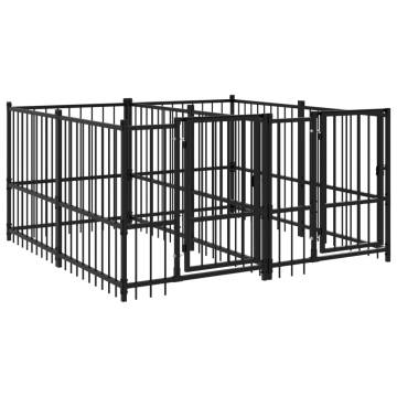 Durable Outdoor Dog Kennel Steel 3.75 m² - Secure & Comfortable