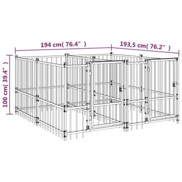 Durable Outdoor Dog Kennel Steel 3.75 m² - Secure & Comfortable