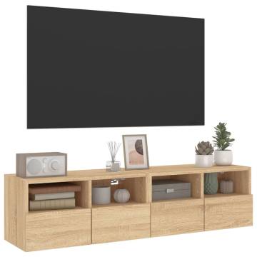 Sonoma Oak TV Wall Cabinets - 2 pcs - Modern & Space-Saving