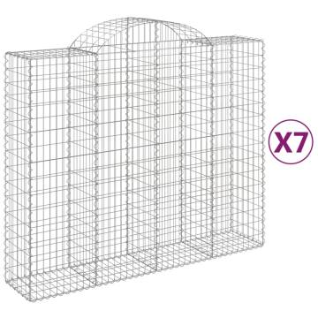 Arched Gabion Baskets - 7 pcs, Durable Galvanised Iron