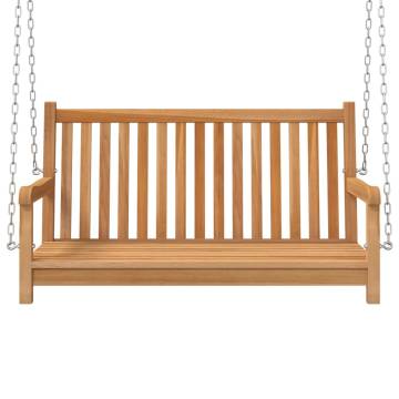 Swing Bench Solid Teak Wood 114x60x64 cm - Durable & Stylish