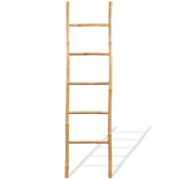 Bamboo Towel Ladder - 5 Rungs, 150 cm | Stylish & Functional