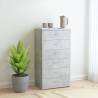 Sideboard with 6 Drawers Concrete Grey 50x34x96 cm Engineered Wood Colour concrete grey Quantity in Package 1 