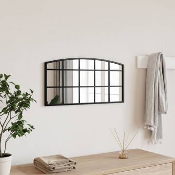 Wall Mirror Black 60x30 cm Arch Iron | Hipomarket UK