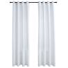 Elegant Off White Blackout Curtains with Metal Rings - 140x225 cm