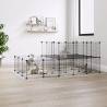 44-Panel Pet Cage with Door Black 35x35 cm Steel Model 44-panel with door 