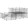 44-Panel Black Pet Cage - Spacious & Durable 35x35 cm