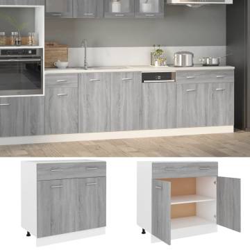 Drawer Bottom Cabinet Grey Sonoma - Ample Storage & Durability