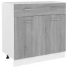 Drawer Bottom Cabinet Grey Sonoma - Ample Storage & Durability