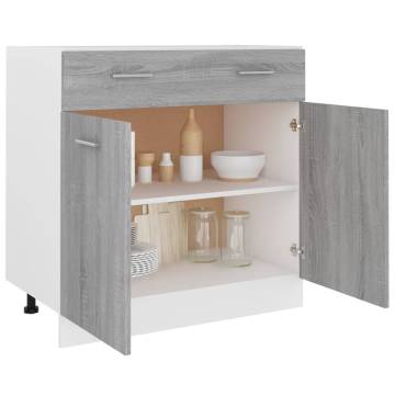 Drawer Bottom Cabinet Grey Sonoma - Ample Storage & Durability