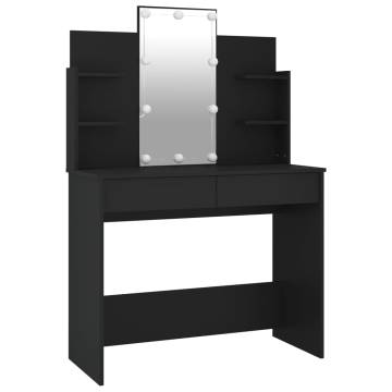 Black LED Dressing Table - Stylish & Functional 96x40x142 cm