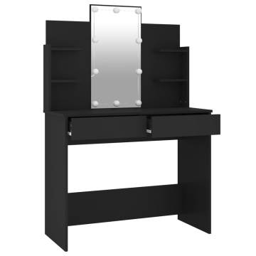 Black LED Dressing Table - Stylish & Functional 96x40x142 cm