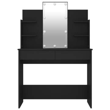 Black LED Dressing Table - Stylish & Functional 96x40x142 cm