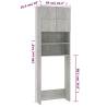 Washing Machine Cabinet Concrete Grey - 64x25.5x190 cm