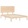 Solid Wood Double Bed Frame with Headboard - Hipo Market