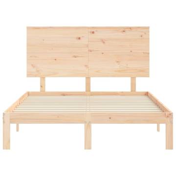 Solid Wood Double Bed Frame with Headboard - Hipo Market