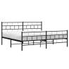 Super King Metal Bed Frame with Headboard & Footboard - Black