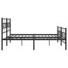 Super King Metal Bed Frame with Headboard & Footboard - Black