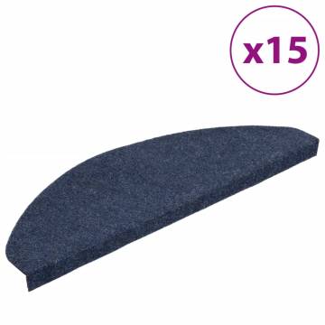 Self-Adhesive Stair Mats - 15 pcs Blue | Hipomarket UK