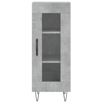 Stylish Highboard Concrete Grey - 34.5x34x180 cm