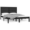 Black Solid Wood Bed Frame 150x200 cm King Size | Hipomarket