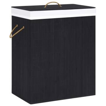 Bamboo Laundry Basket Black 83L | Stylish & Functional Design