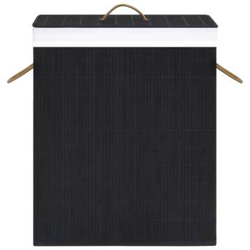 Bamboo Laundry Basket Black 83L | Stylish & Functional Design