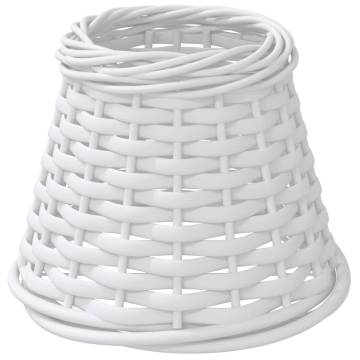 Charming White Wicker Lamp Shade Ø15x12 cm - Stylish Home Decor