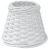 Charming White Wicker Lamp Shade Ø15x12 cm - Stylish Home Decor