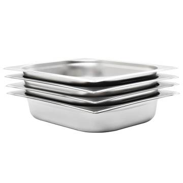 Stainless Steel Gastronorm Containers 4 pcs GN 1/2 - 65mm