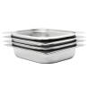 Gastronorm Containers 4 pcs GN 1/2 65 mm Stainless Steel Size 325 x 265 x 65 mm 